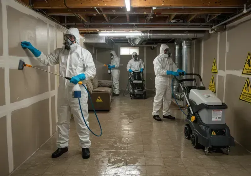 Basement Moisture Removal and Structural Drying process in Curtice, OH